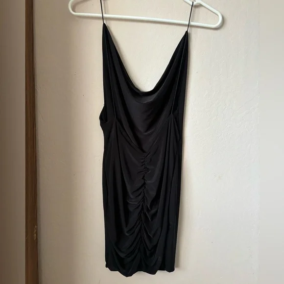 Slinky Cow Neck Scoop Back Ruched Bodycon Dress - Size 6 - Picture 4 of 6